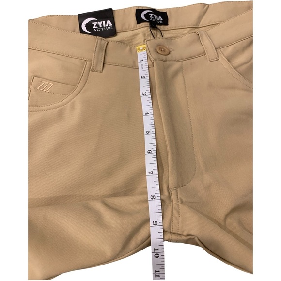 Zyia Active Pants Men’s Size Small Camel Khaki Stretch Pockets - Picture 6 of 7